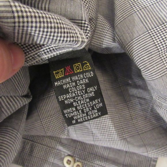 Greg Norman Collection Shirt Men's Sz L Short Sleeve Gray Plaid Button Front EUC - Picture 10 of 10